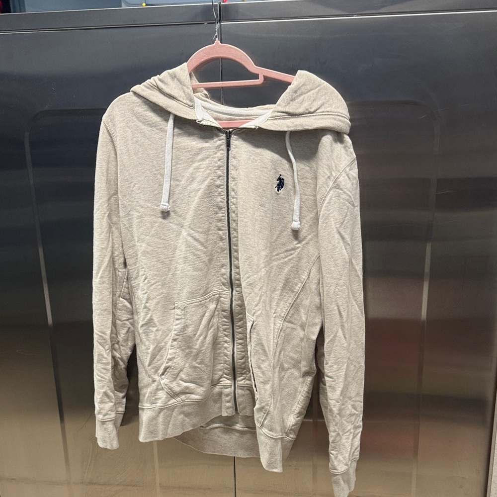 U.S. Polo Assn. Cream Zip-Up Hoodie